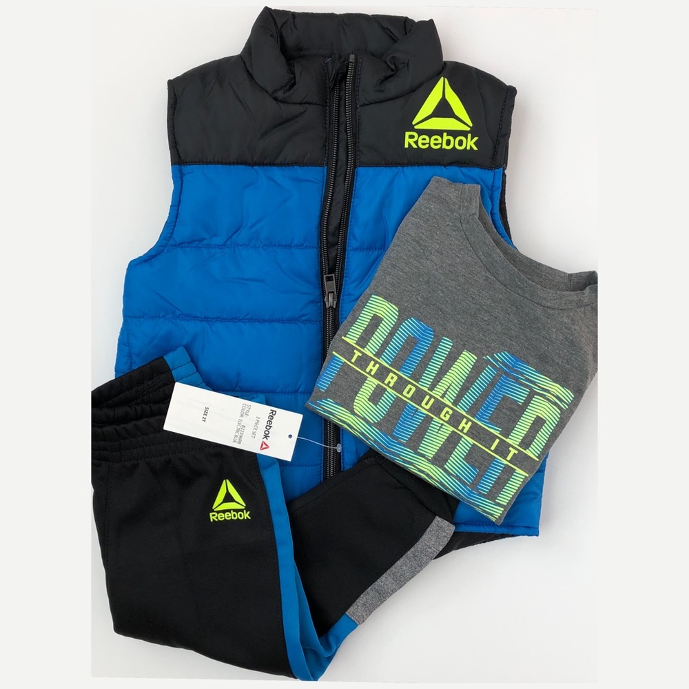 Boys Puffer Vest, T-Shirt & Joggers Set 2T